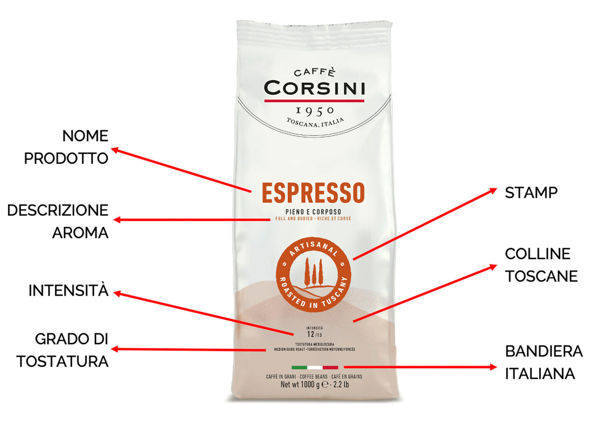 Caffè Corsini, nuova gamma di caffè, dal 1950 dalla Toscana l'Arte del caffè