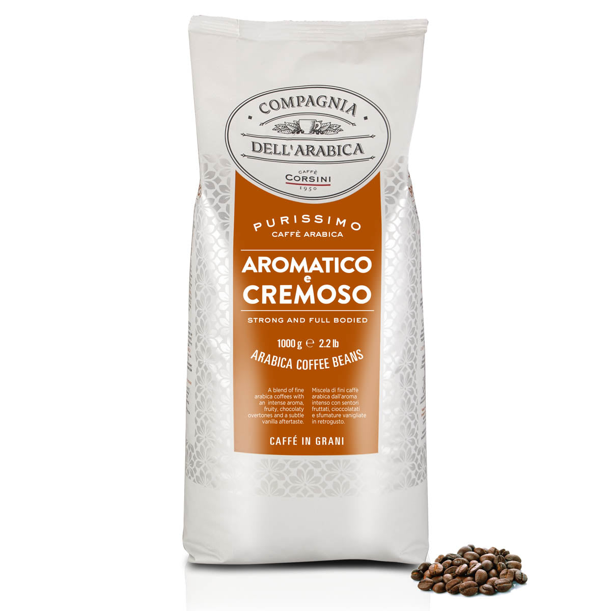 Caffè in grani Aromatico e Cremoso 1Kg, Compagnia dell'Arabica Caffè Corsini