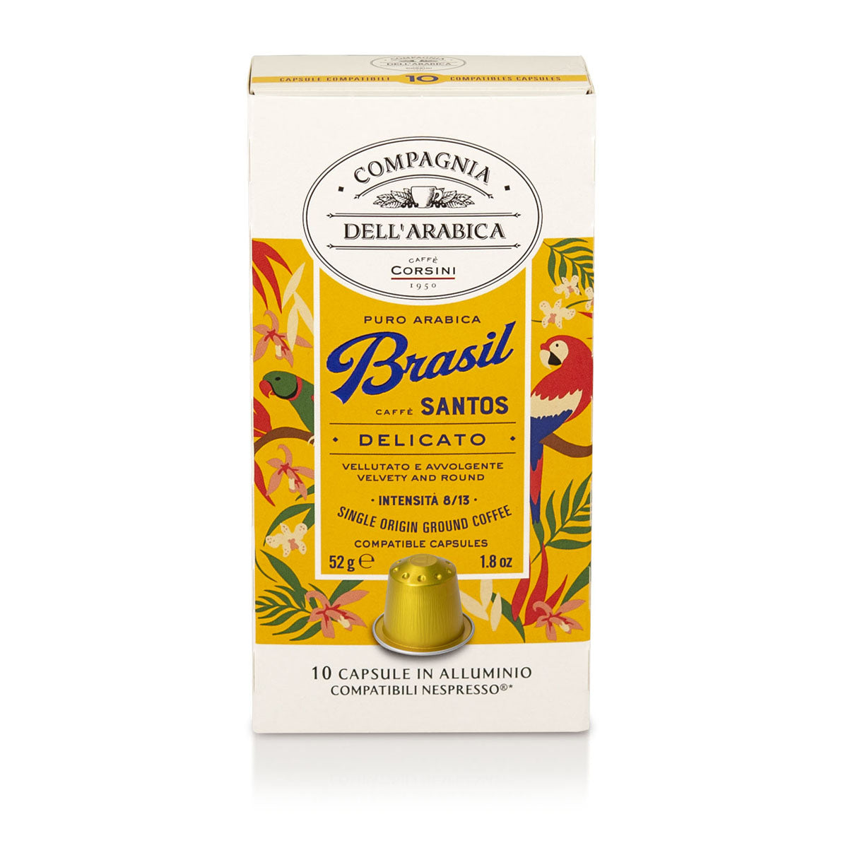 Caffè espresso in capsule di alluminio compatibili Nespresso® | Brasil | 100% Arabica | 10 capsule | 52g