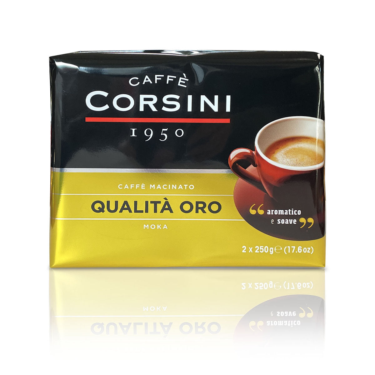 Caffè macinato | Qualità Oro | Confezione con 2 pacchetti da 250g l'uno | Cartone con 10 confezioni