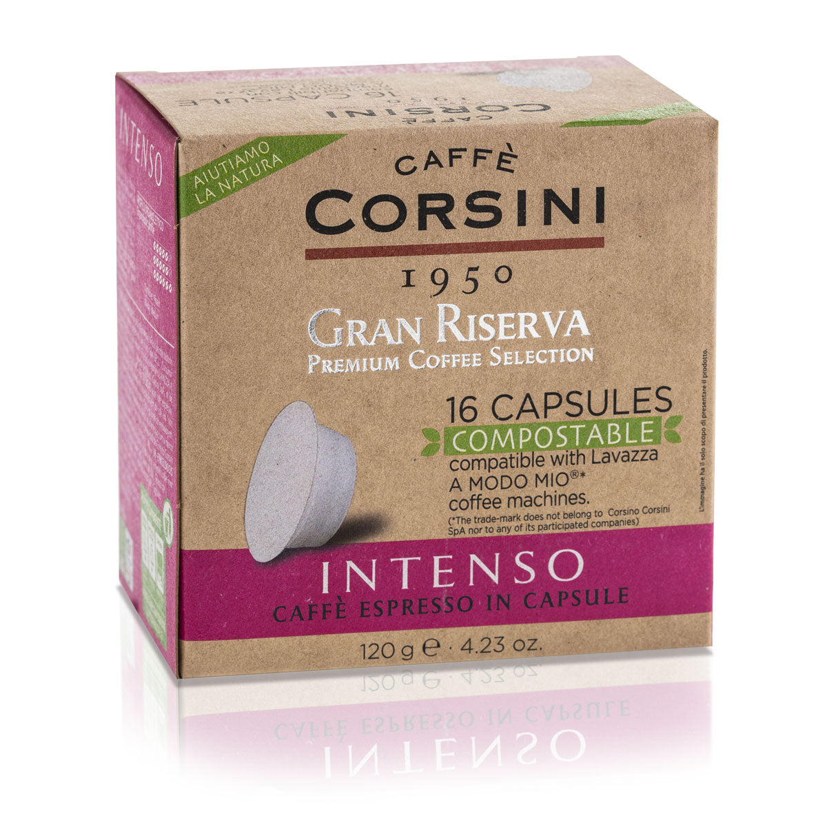 Capsule di caffè compostabili compatibili Lavazza®* A Modo Mio®* | Gran Riserva Intenso | 16 pezzi
