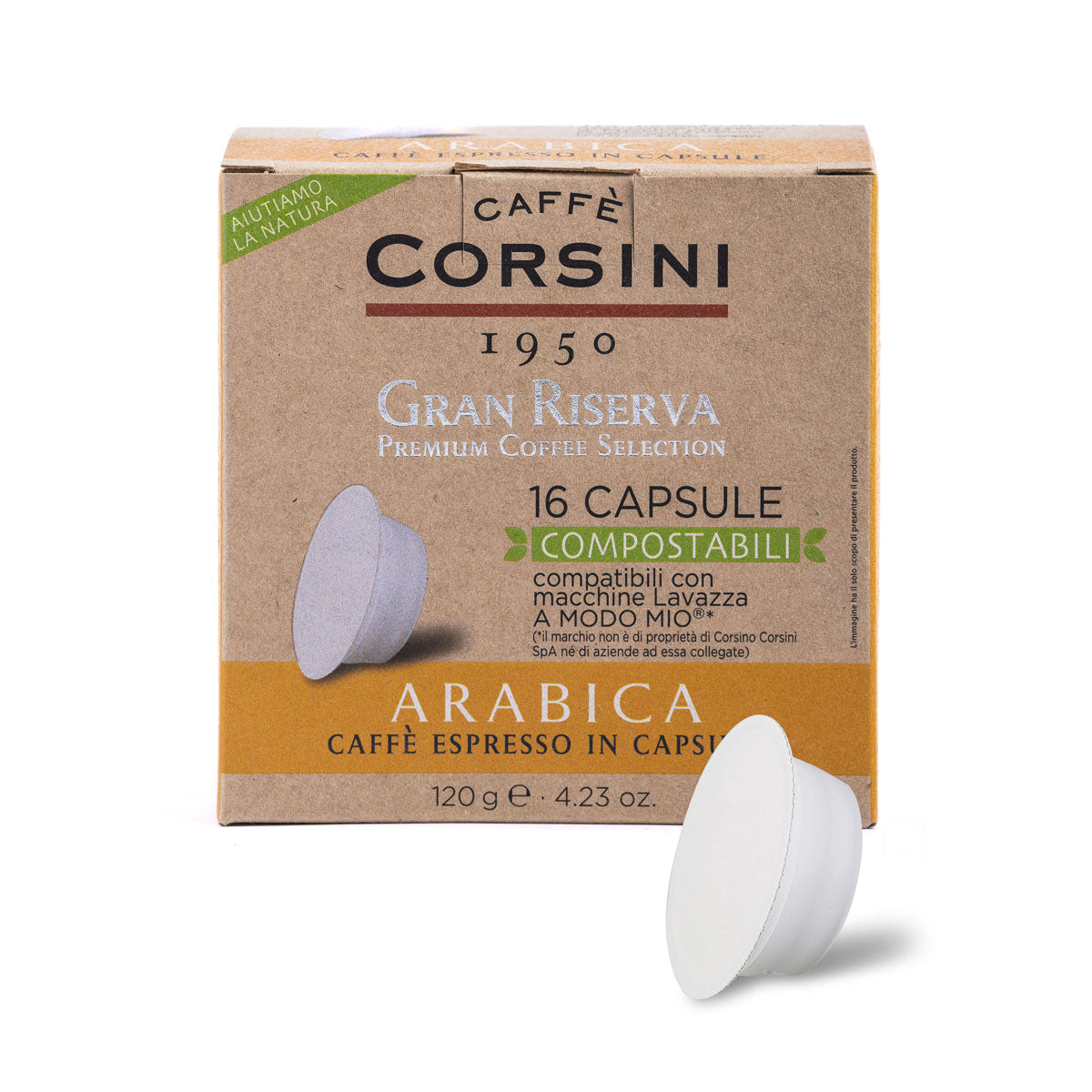 Capsule di caffè compostabili compatibili Lavazza®* A Modo Mio®* | Gran Riserva Arabica | 16 pezzi