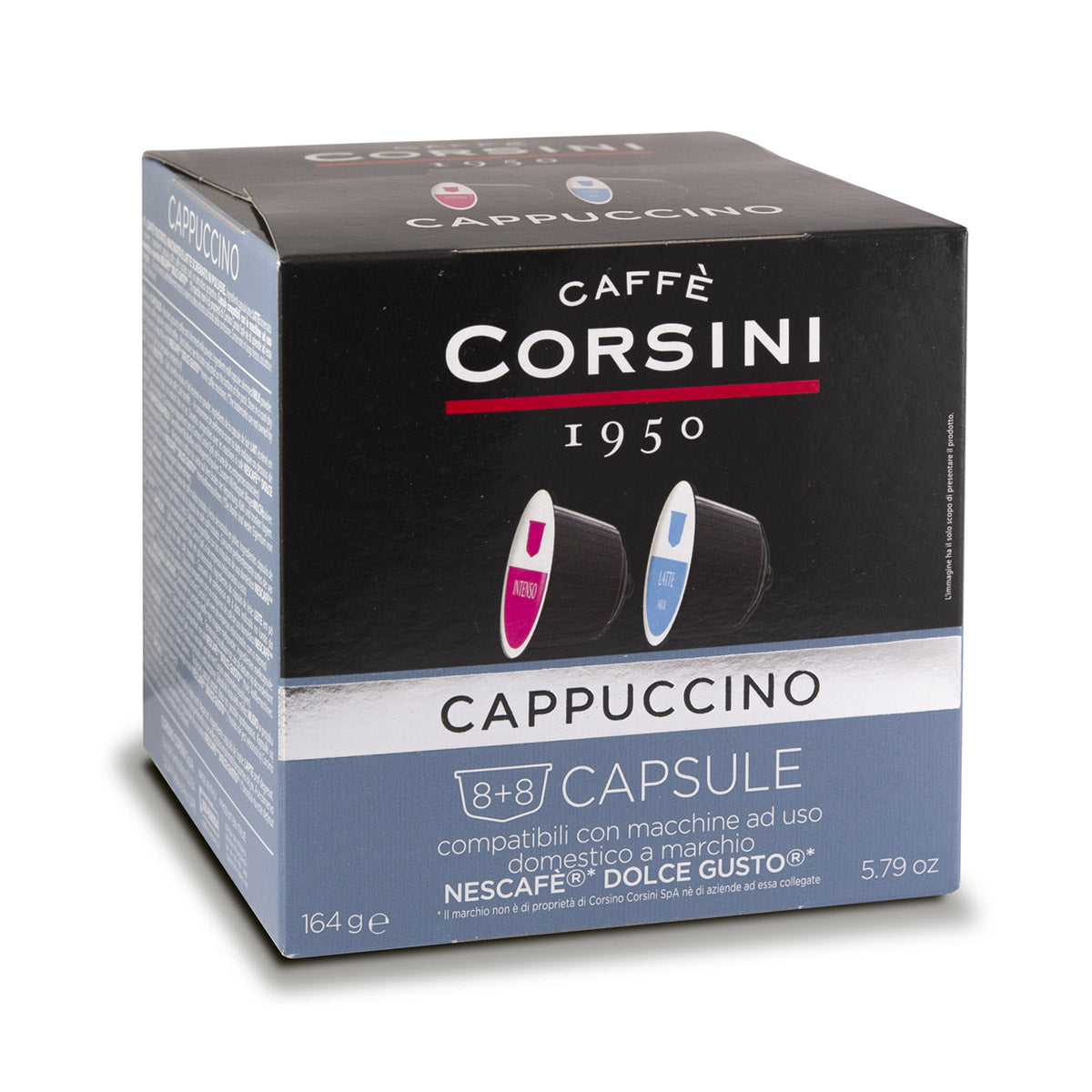 16 (8+8) pezzi capsule di caffè compatibili Nescafè® Dolce Gusto® | Cappuccino | Cartone da 6