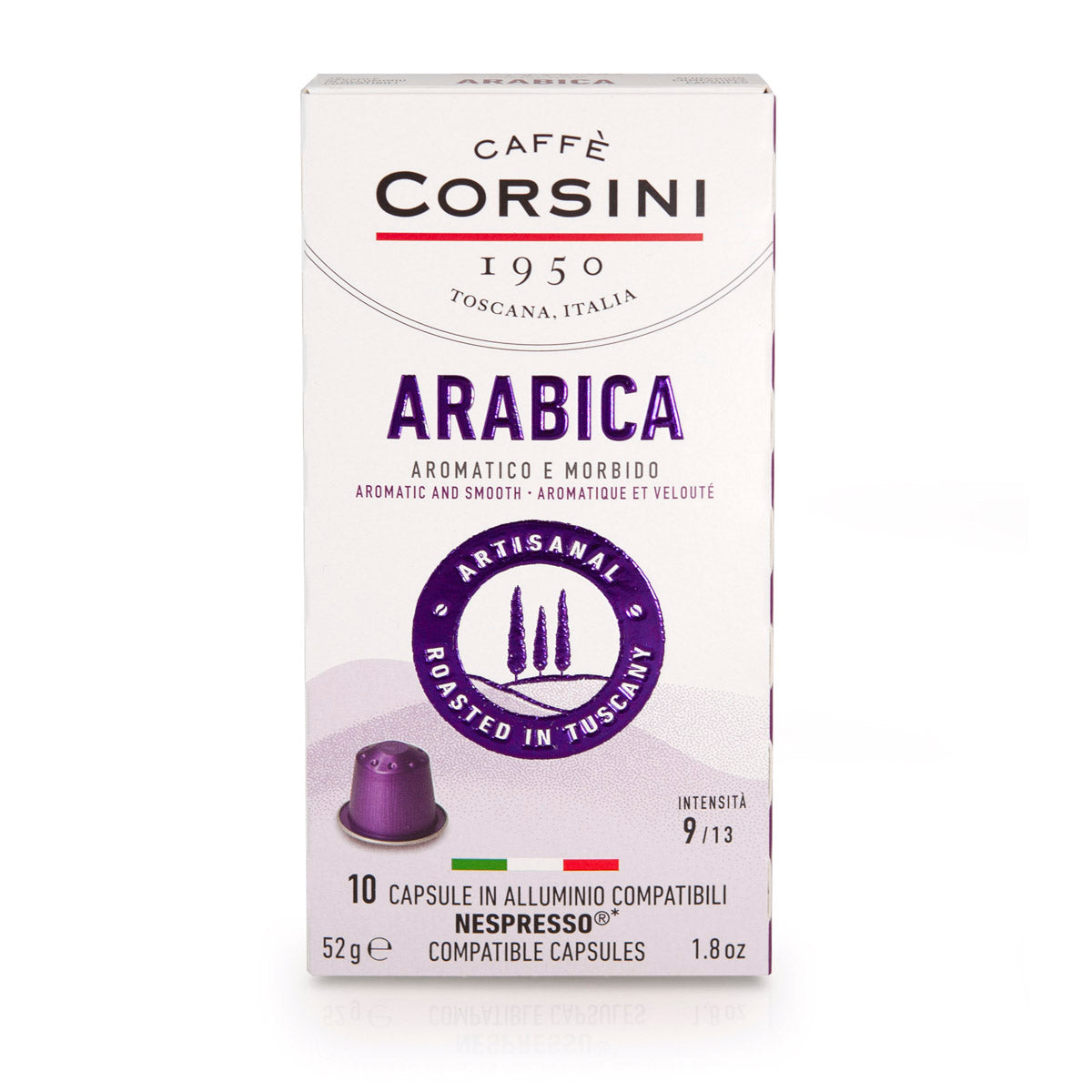 10 capsule compatibili Nespresso® | 100% Arabica | Nuova gamma Caffè Corsini | Cartone da 10