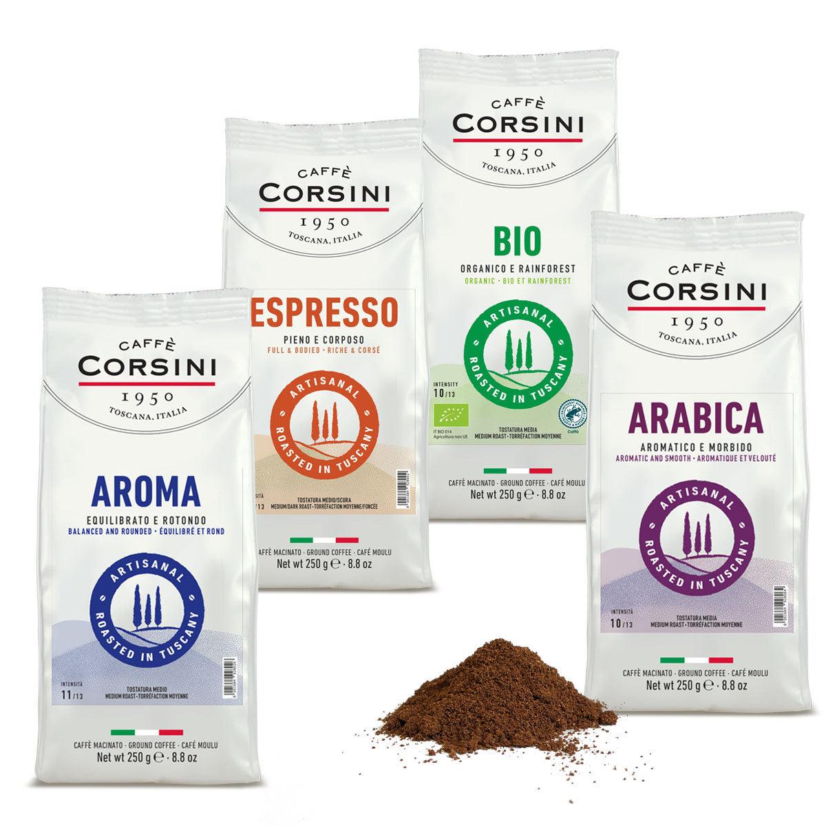Caffè macinato | Kit degustazione Nuova Gamma | 4 x 250g