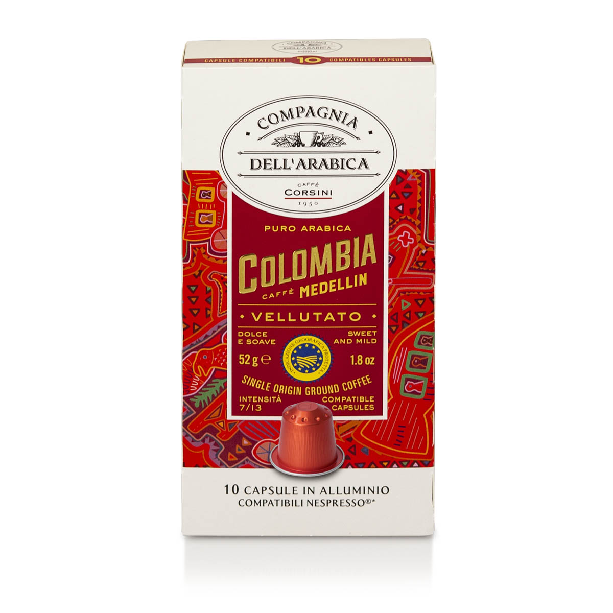 Caffè espresso in capsule di alluminio compatibili Nespresso® | Colombia | 100% Arabica | 10 capsule | 52g