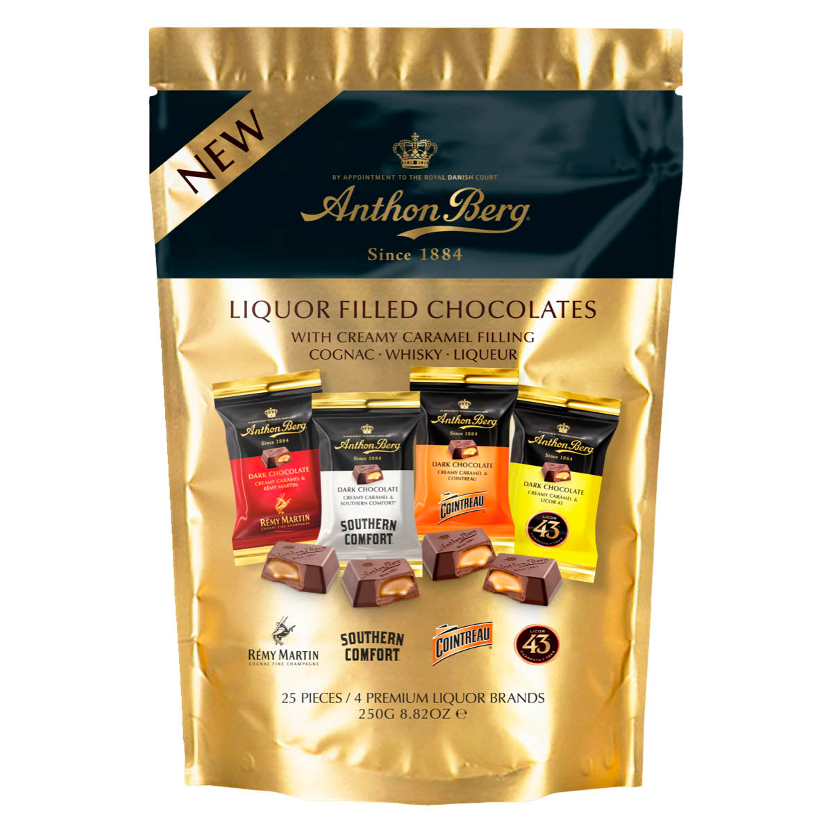 25 cioccolatini Anthon Berg con liquori assortiti