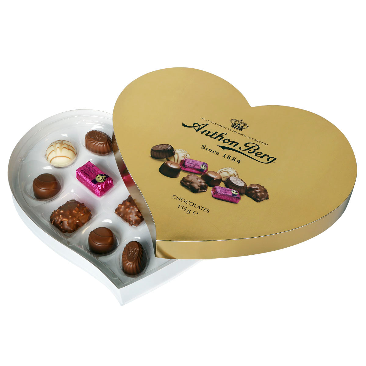 Cioccolatini assortiti | Confezione a forma di cuore | 155g