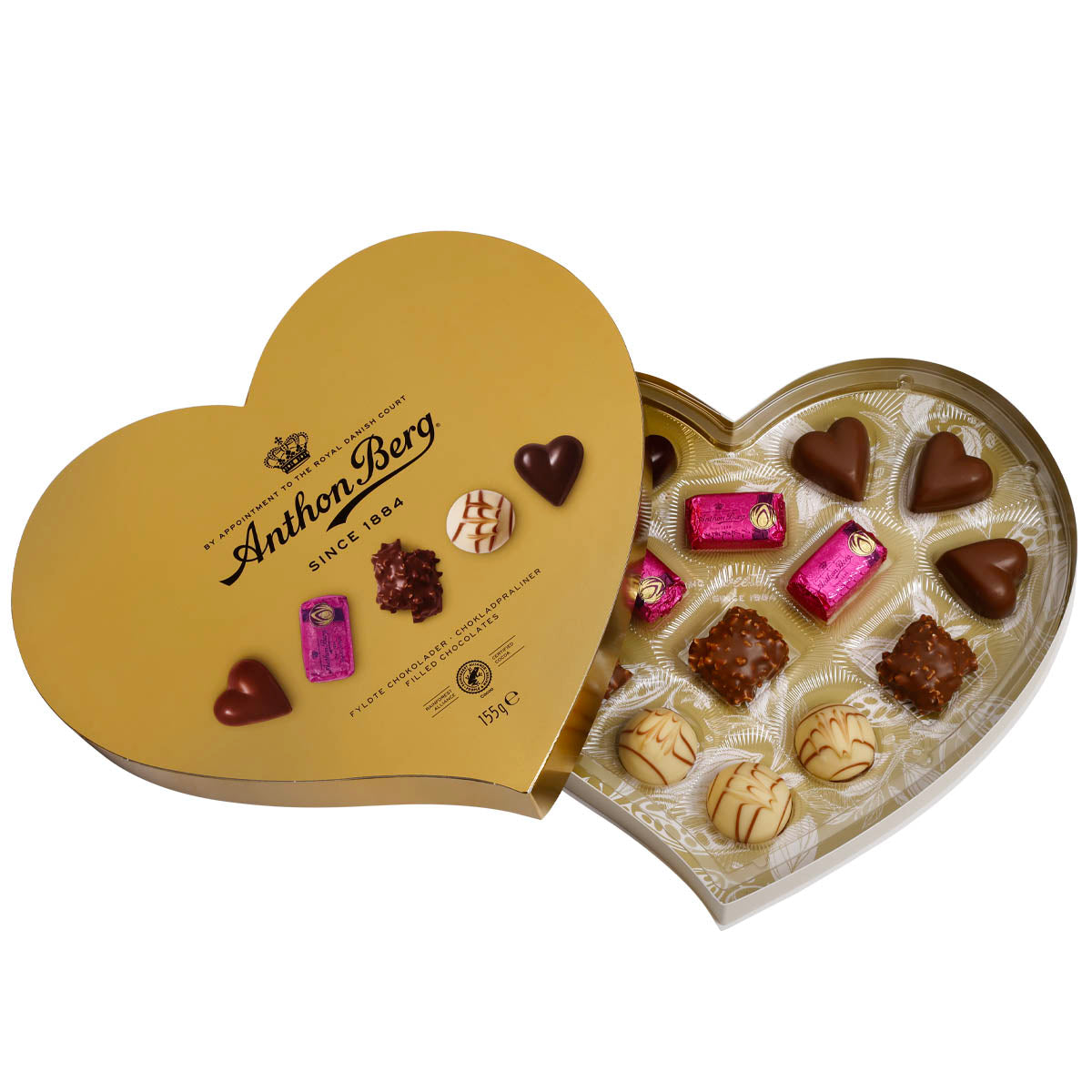 Cioccolatini assortiti | Confezione a forma di cuore | 155g