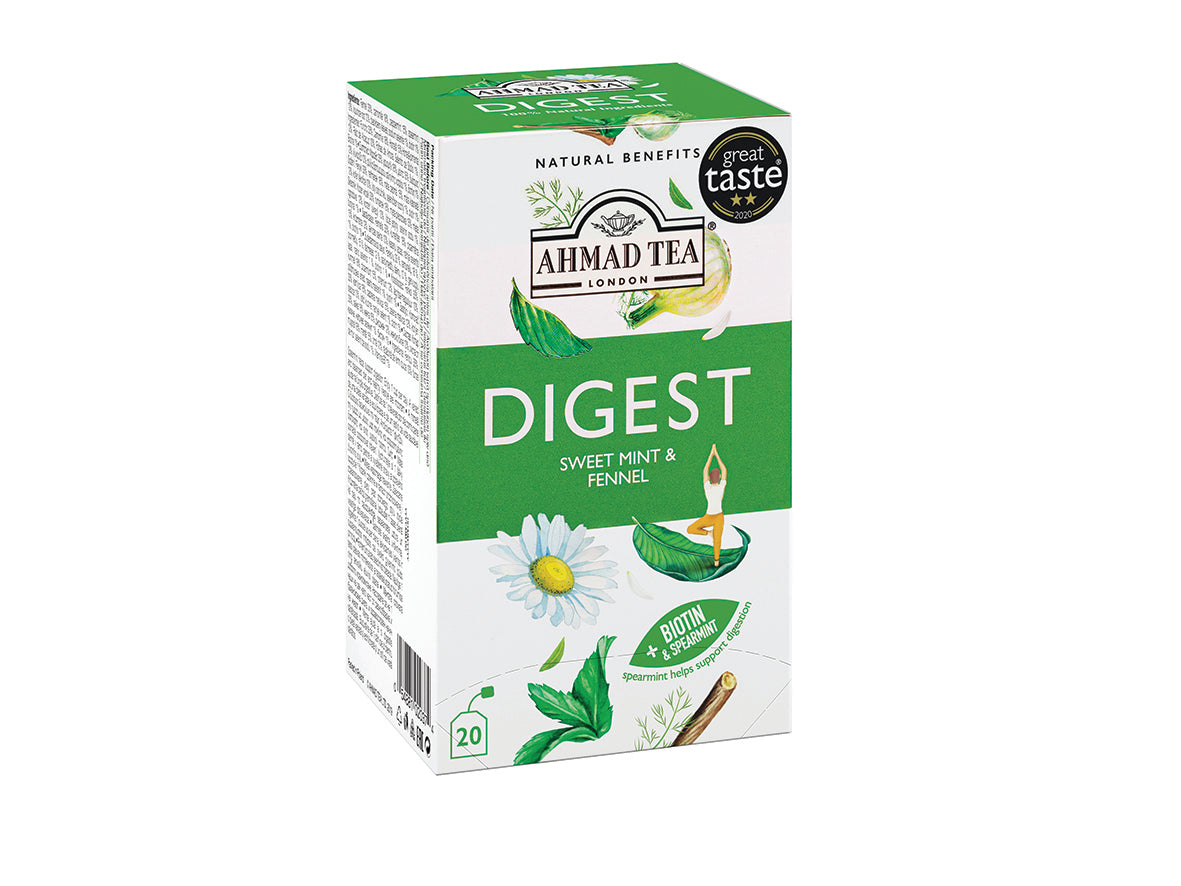 Infuso Digest | Ahmad Tea | 20 bustine per confezione | Cartone con 6 confezioni