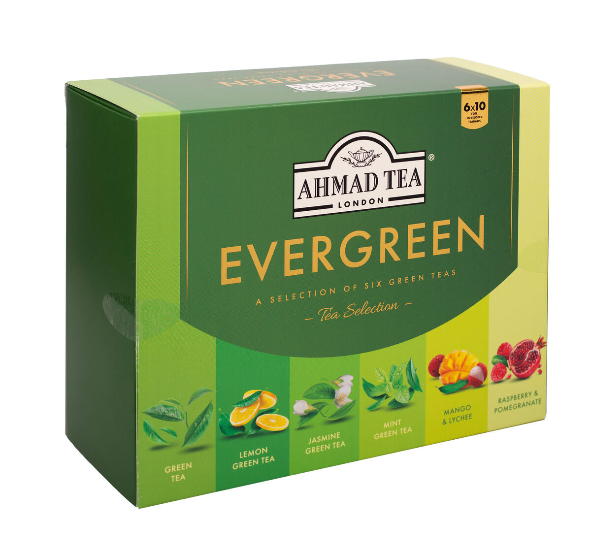 Tè verde | Evergreen selection | 60 bustine per confezione | Cartone da 8
