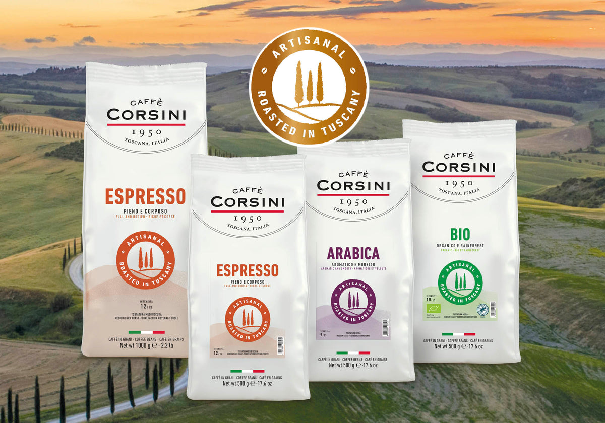 Caffè Corsini, nuova gamma di caffè, dal 1950 dalla Toscana l'Arte del caffè