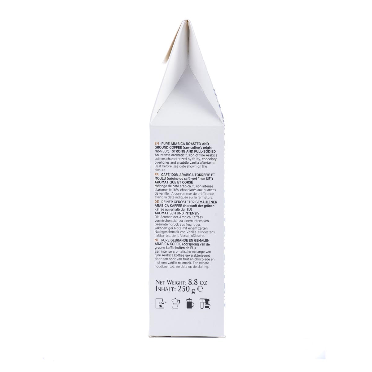 Caffè macinato | Aromatico e Cremoso | 100% Arabica | 250g | Cartone con 12 confezioni