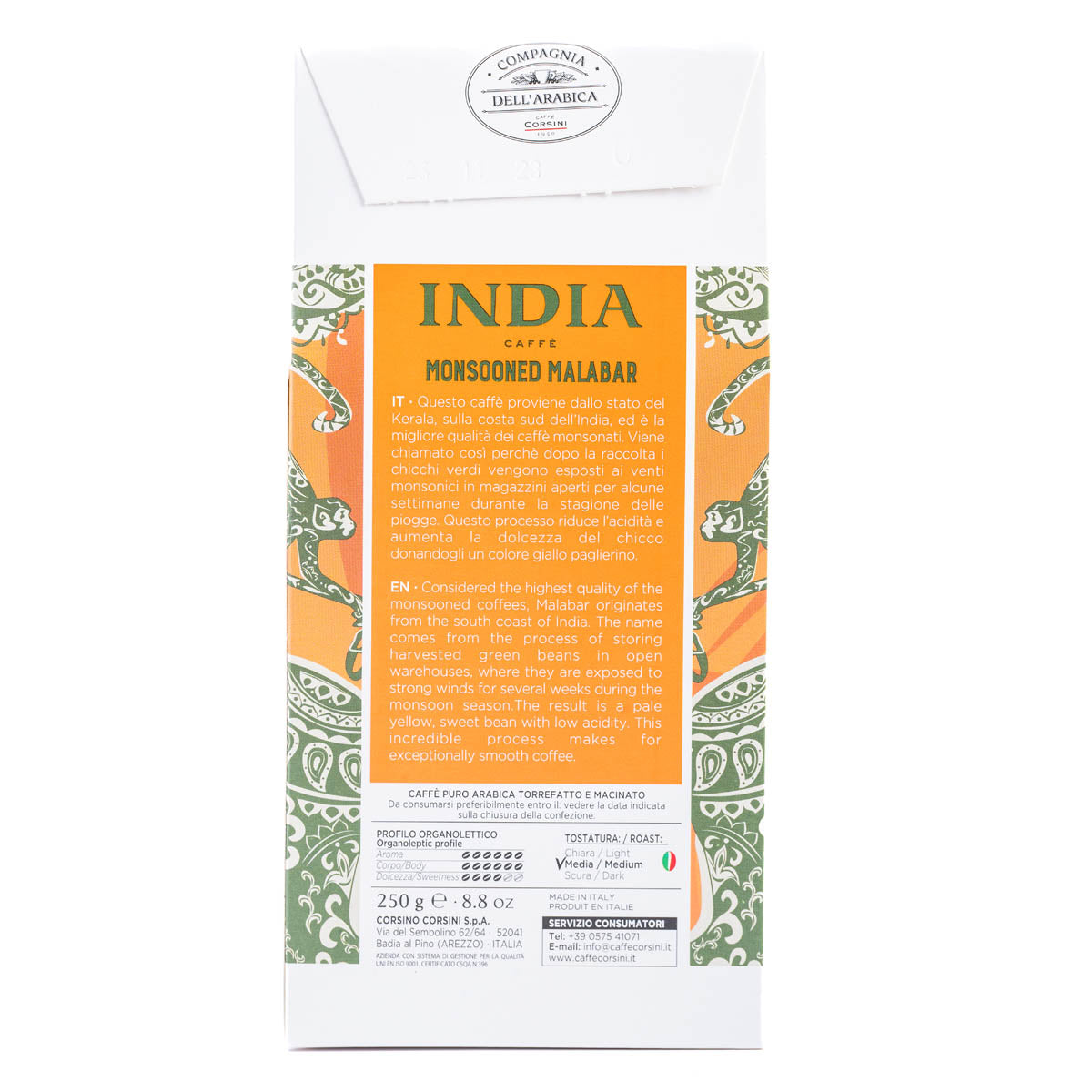 Ground coffee | India Monsooned Malabar | 100% Arabica | 250g