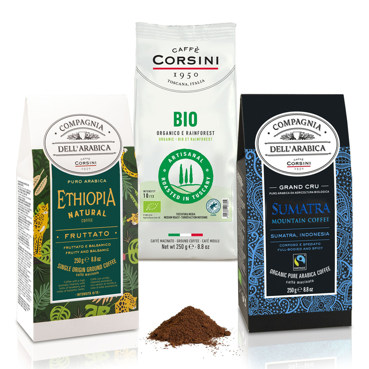 Caffè macinato | Kit degustazione Bio&Fairtrade | 3x250g