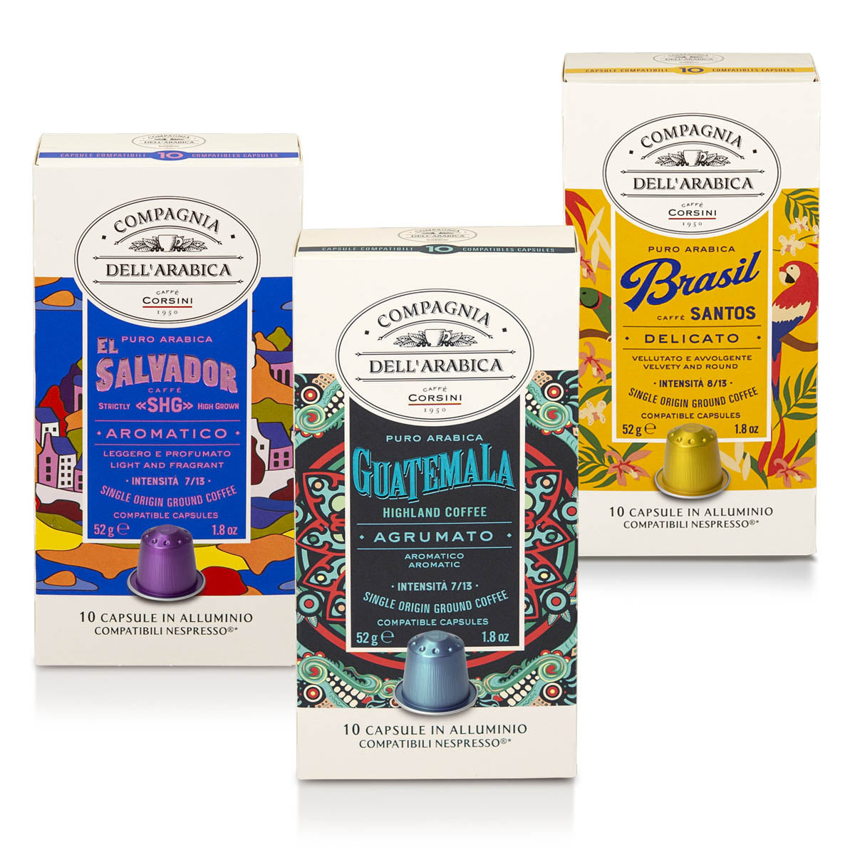 Caffè in capsule compatibili Nespresso®| Coffee&Chocolate notes | El Salvador, Brasil, Guatemala | 30 capsule