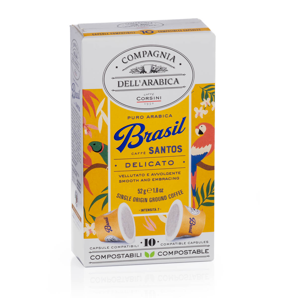 CAPSULE COMPOSTABILI COMPATIBILI NESPRESSO® BRASIL PURO ARABICA 10 PEZZI