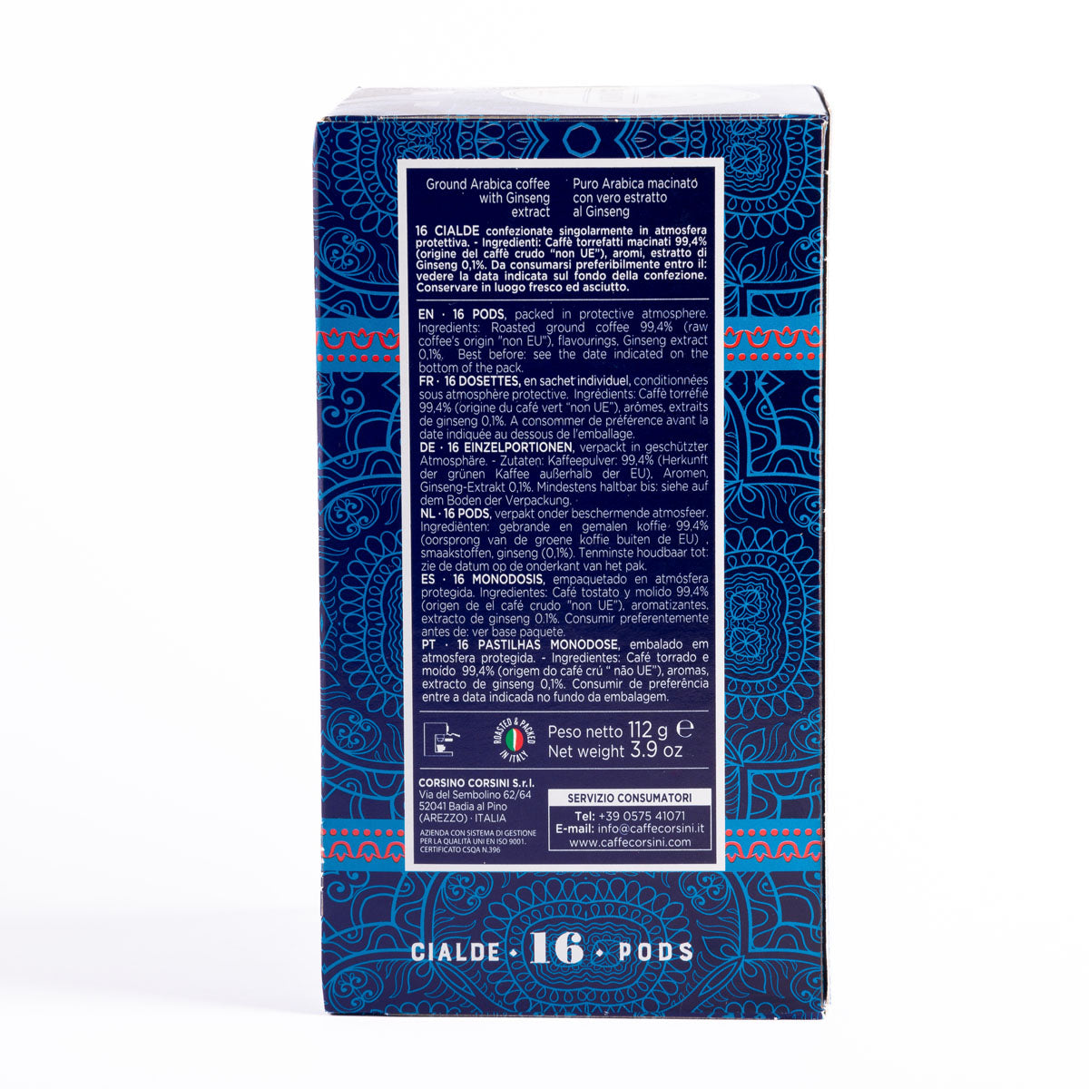 Caffè in cialde | Ginseng | 100% Arabica | 16 pezzi