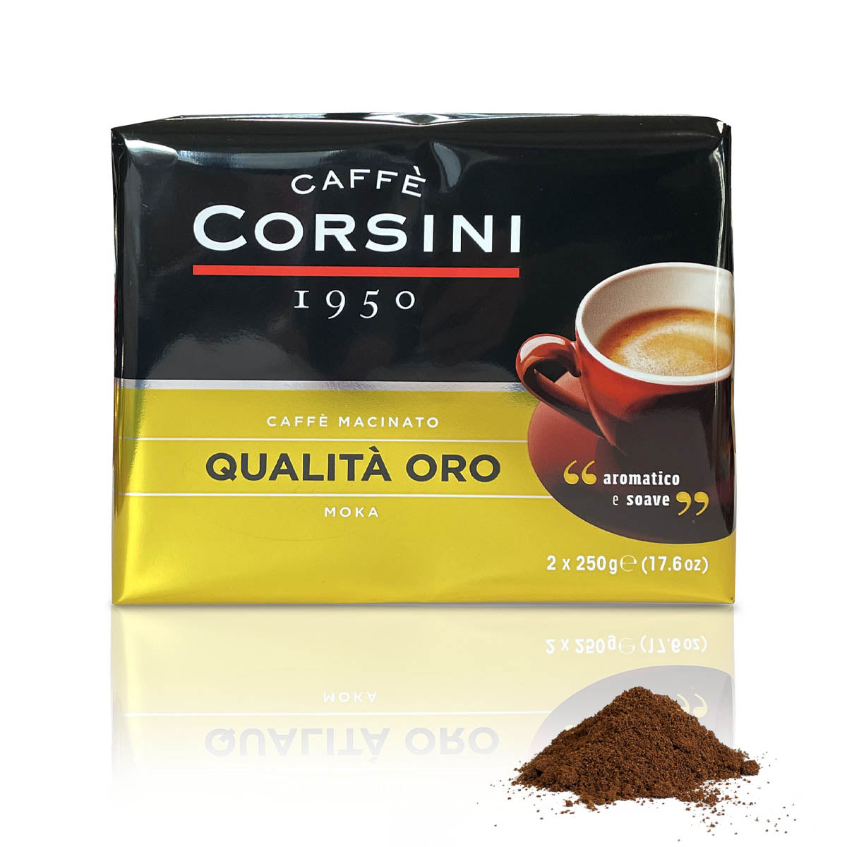 Caffè macinato | Qualità Oro | Confezione con 2 pacchetti da 250g l'uno