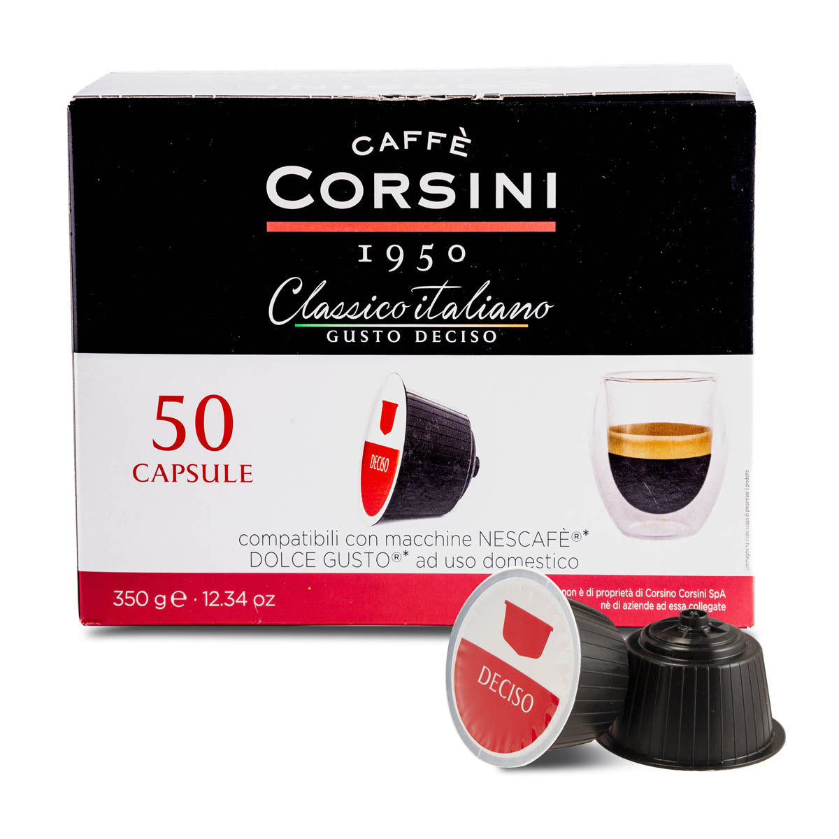 Capsule di caffè compatibili Nescafè® Dolce Gusto® | Classico Italiano Intenso | 50 pezzi | Cartone con 4 confezioni