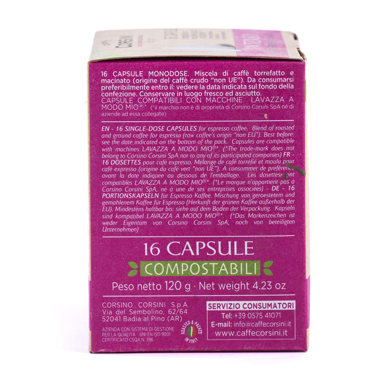 16 compostable Lavazza®* A Modo Mio®* compatible coffee capsules per pack | Gran Riserva Intenso | Box of 12