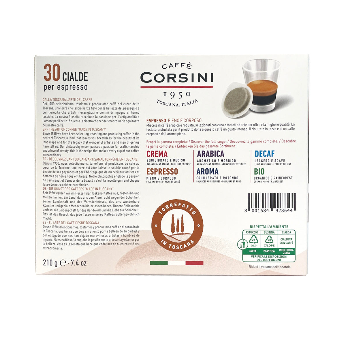 30 ESPRESSO PODS | FULL-BODIED FLAVOUR | CAFFè CORSINI
