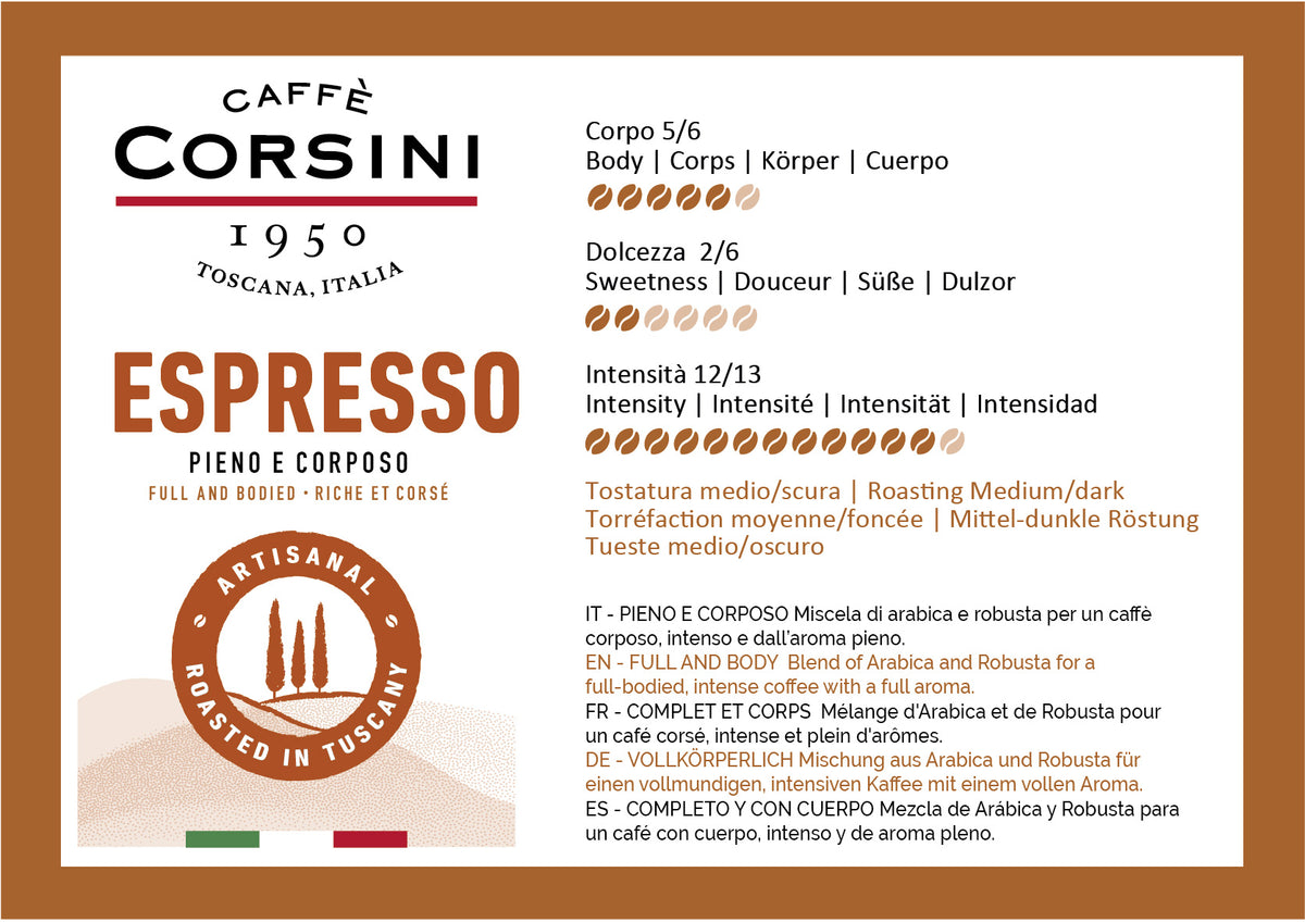 New home range Caffè Corsini | Arabica and Robusta Blend | 10 Nespresso® compatible capsules®