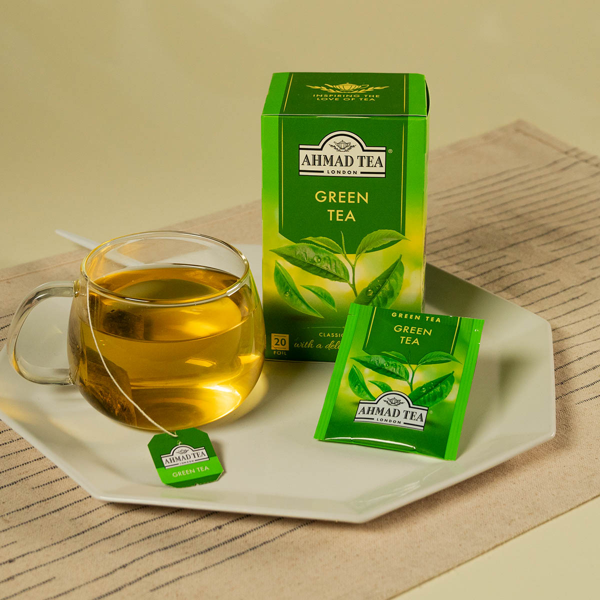 Green Tea Pure | 20 teabags each pack | Box of 6