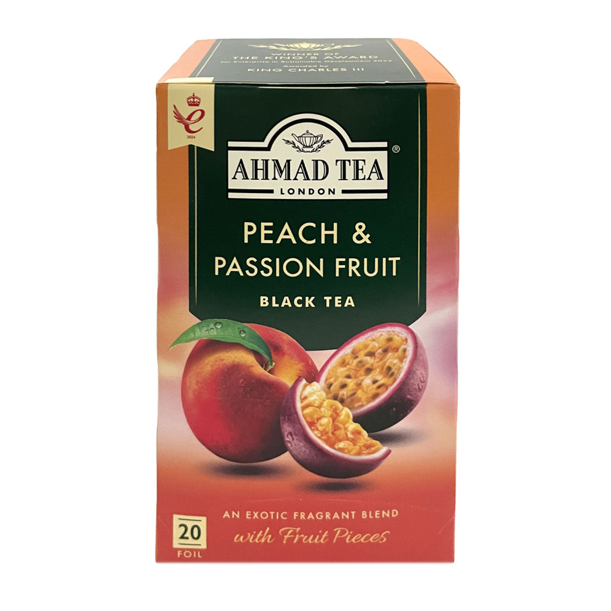 Peach & Passion Fruit Fruit Black Tea | 20 Teabags each pack | Box of 6 packs