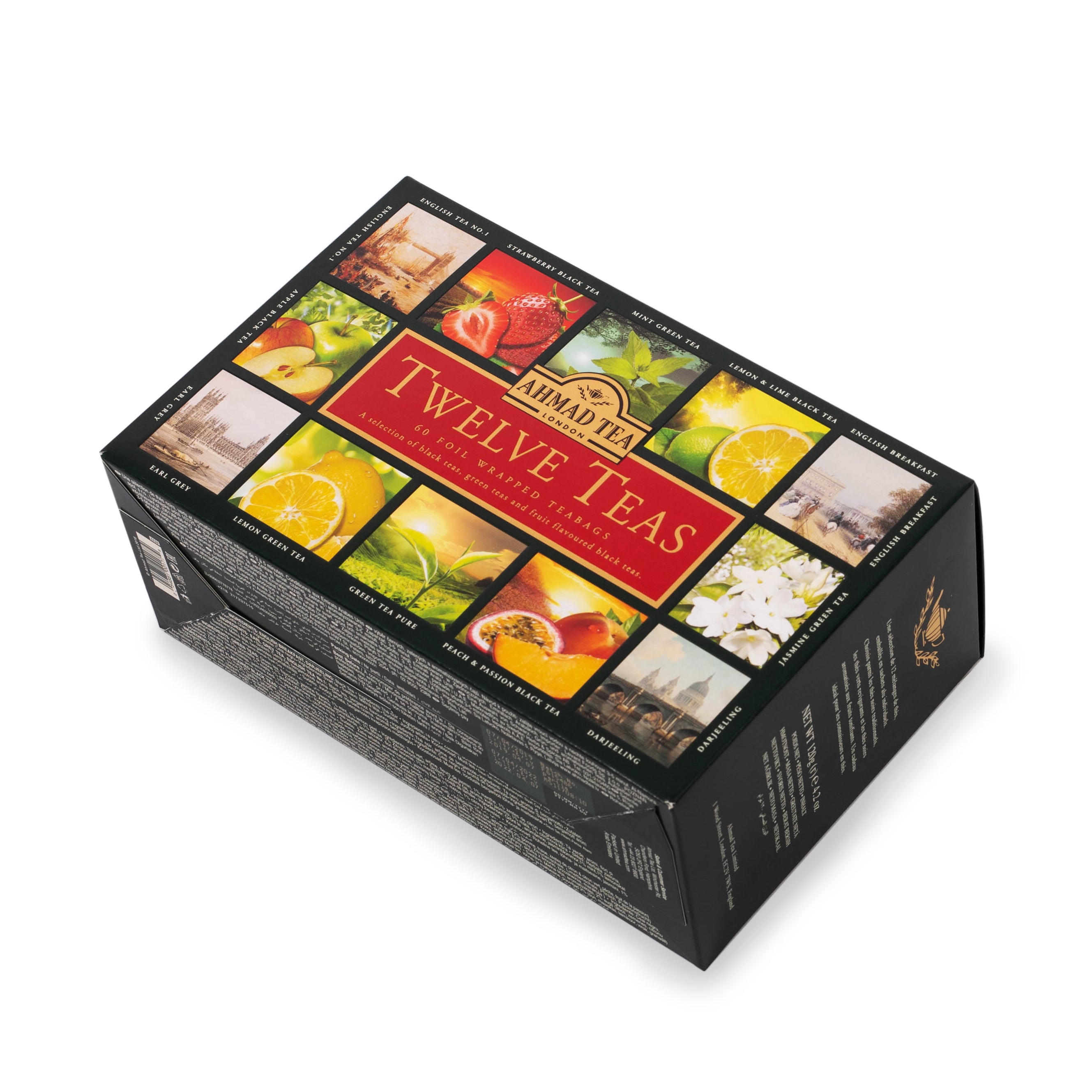 Twelve Teas Selection | Selezione di tè nero e verde assortiti | Ahmad Tea | 60 bustine per confezione | Box da 8